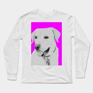 Golden Retriever in Pink Long Sleeve T-Shirt